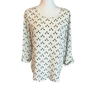Brixton ivy blouse top cuffed long sleeve scoop bottom size medium
